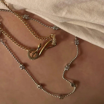 18K Gold-Plated Copper Inlaid Zircon Necklace Carauana Store