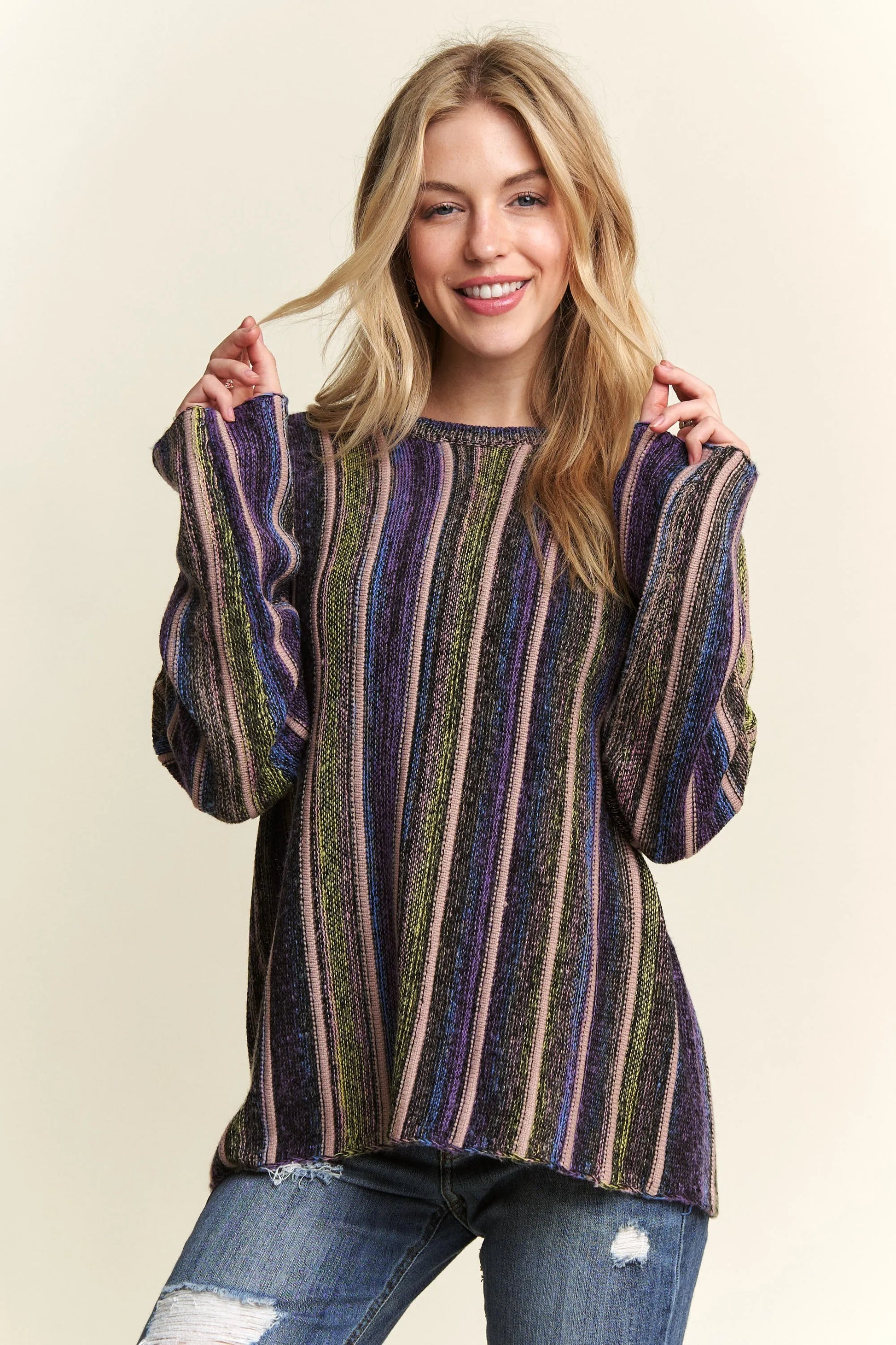 ADORA Vertical Stripe Sweater Top Carauana Store