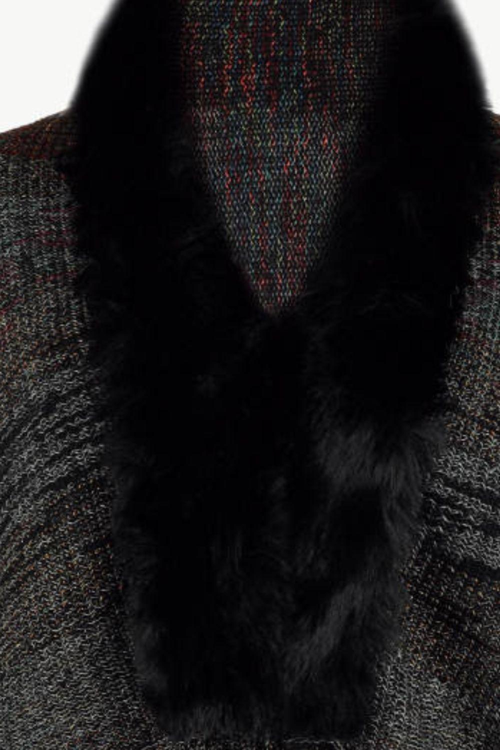 Open Front Fringe Hem Poncho Carauana Store