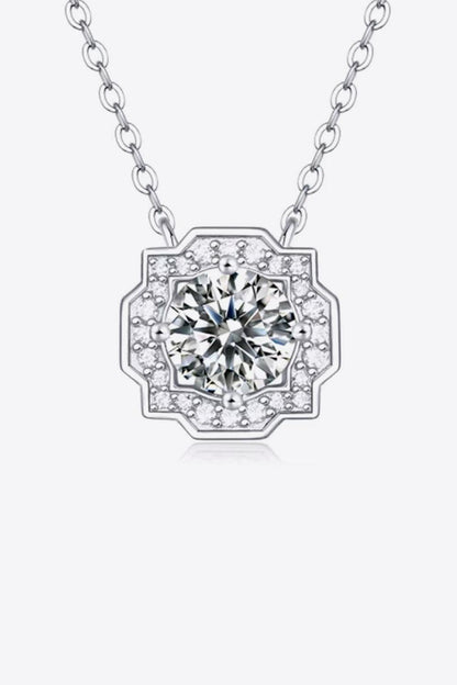 1 Carat Moissanite Flower Shape Pendant Chain Necklace Carauana Store