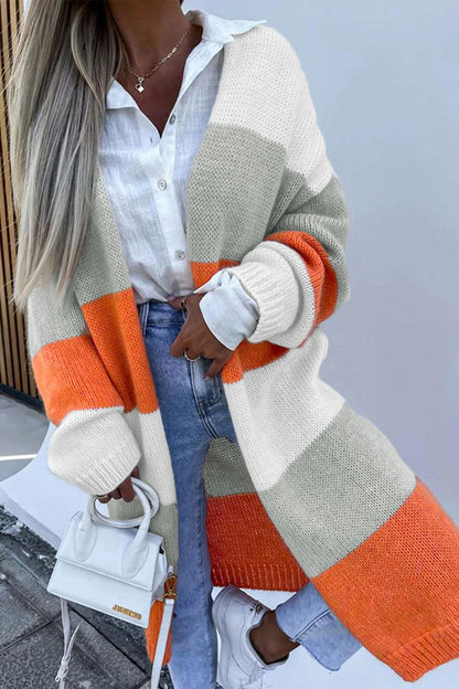 Color Block Open Front Duster Cardigan Carauana Store