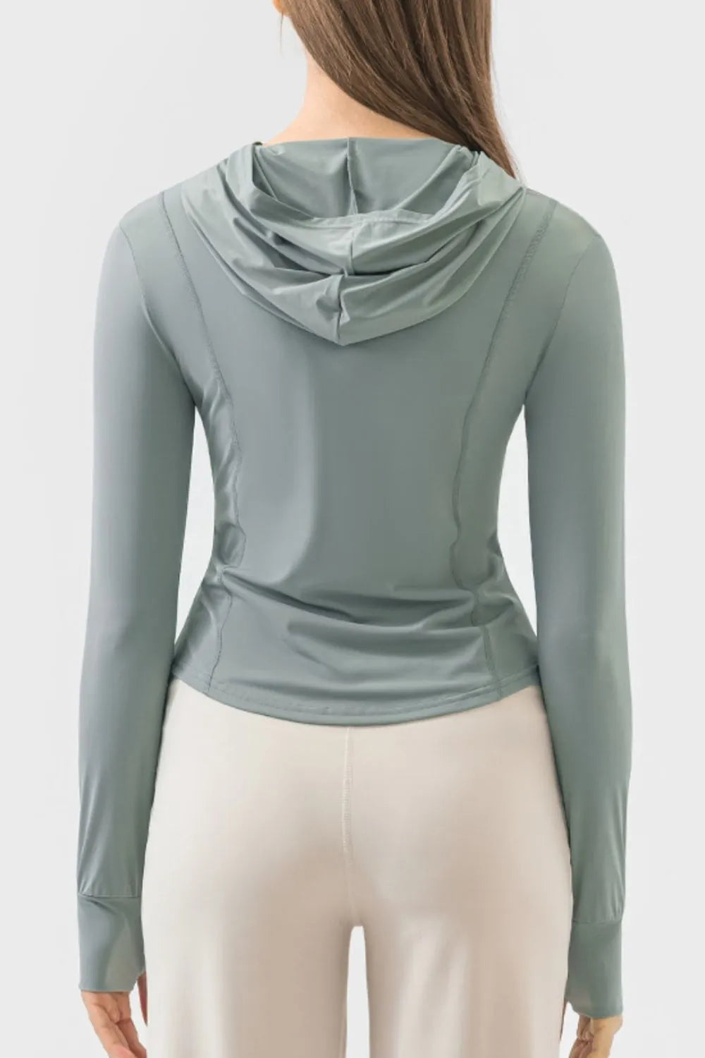 Millennia Pocketed Zip Up Hooded Long Sleeve Active Outerwear Carauana Store