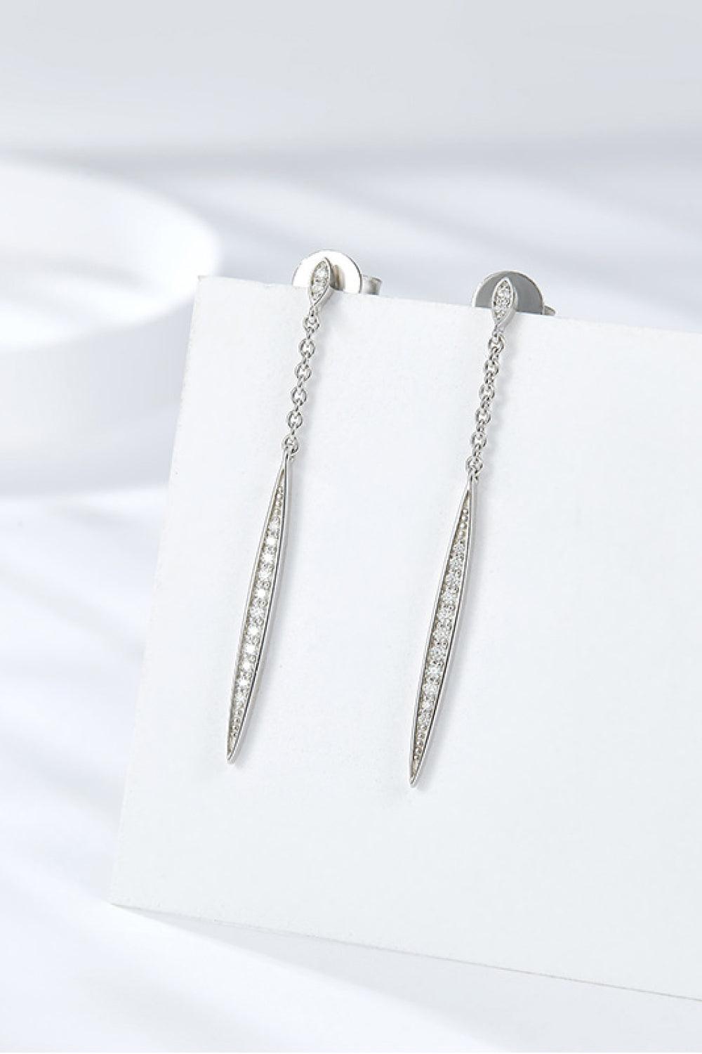 Elegant Moissanite 925 Sterling Silver Drop Earrings Carauana Store