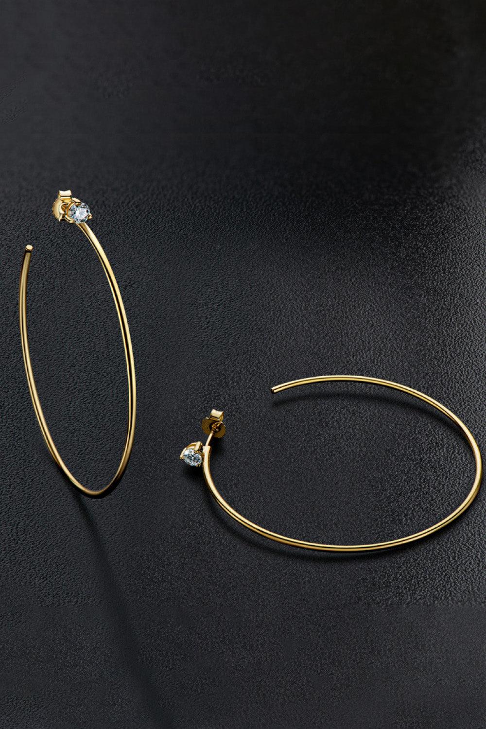 Adored 925 Sterling Silver Moissanite Hoop Earrings Carauana Store