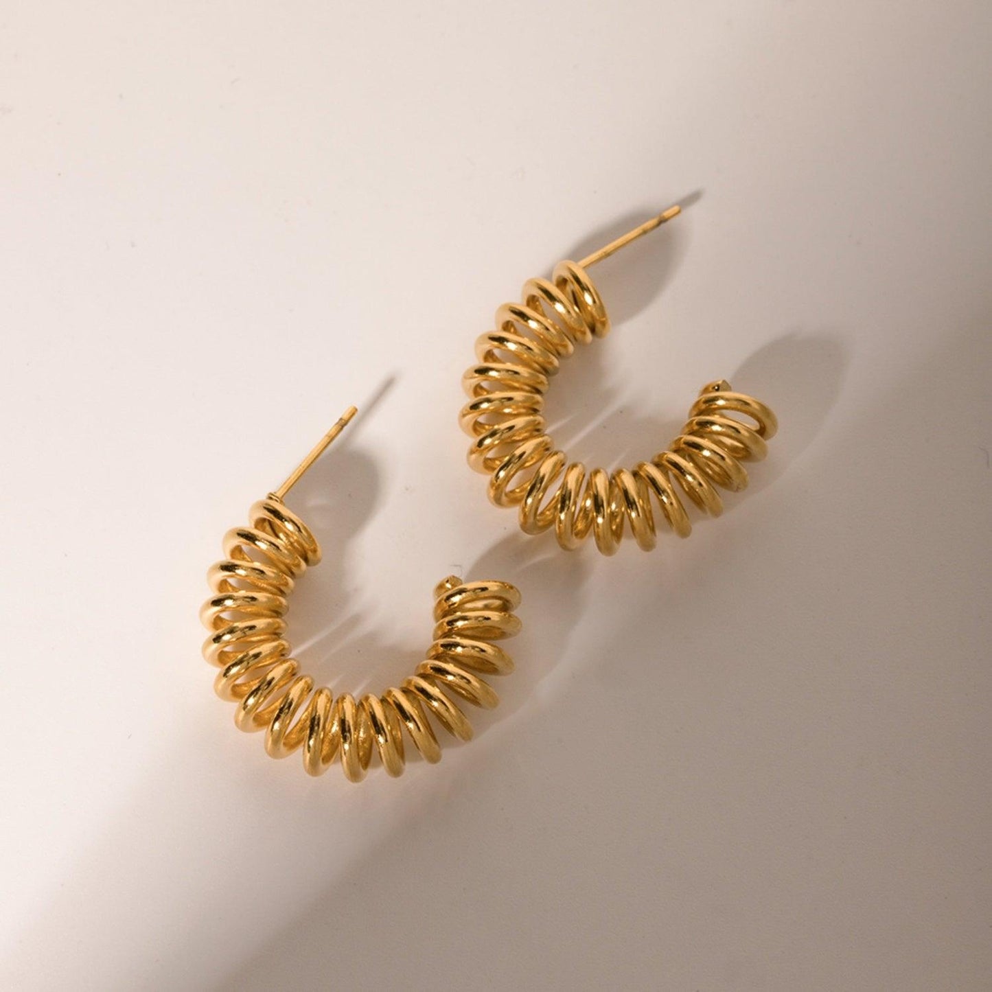 18K Gold-Plated Stainless Steel C-Hoop Earrings Carauana Store