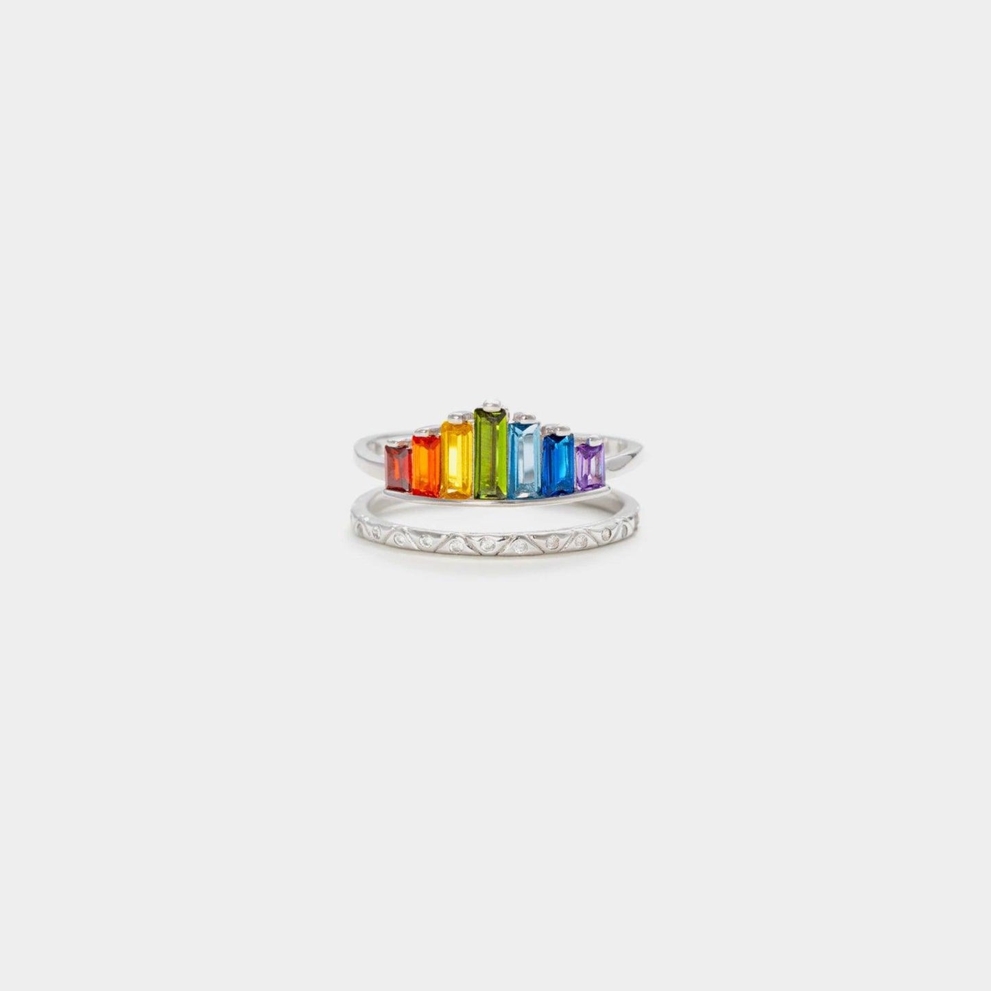Zircon 925 Sterling Silver Double-Layered Ring Carauana Store