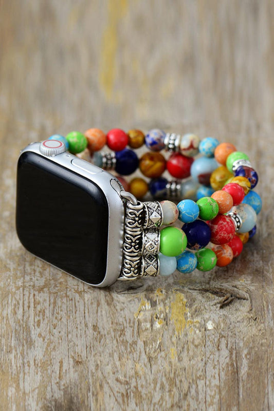 Synthetic Imperial Jasper Beaded Watchband Bracelet Carauana Store