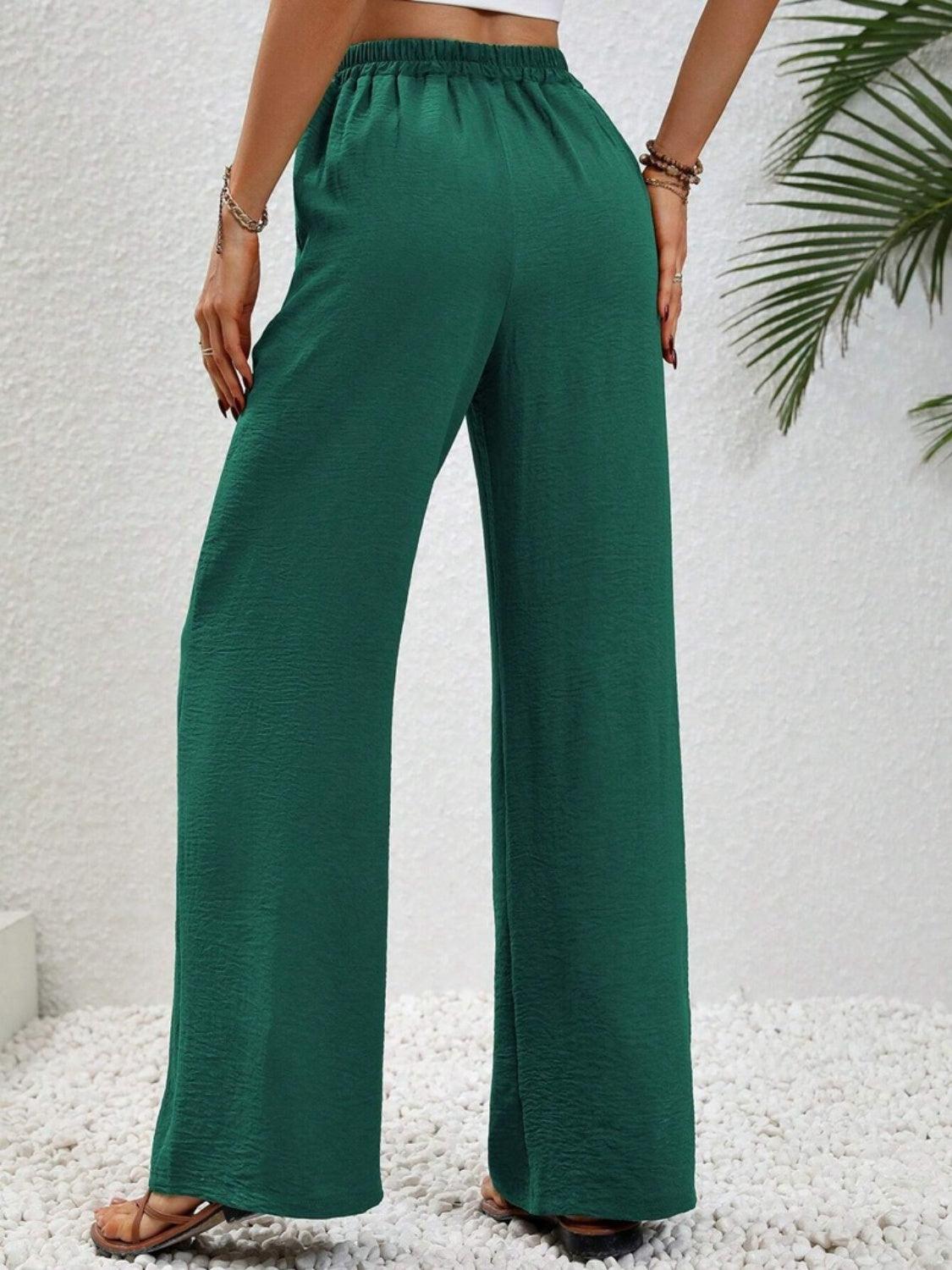 Wide Leg Drawstring Pants Carauana Store