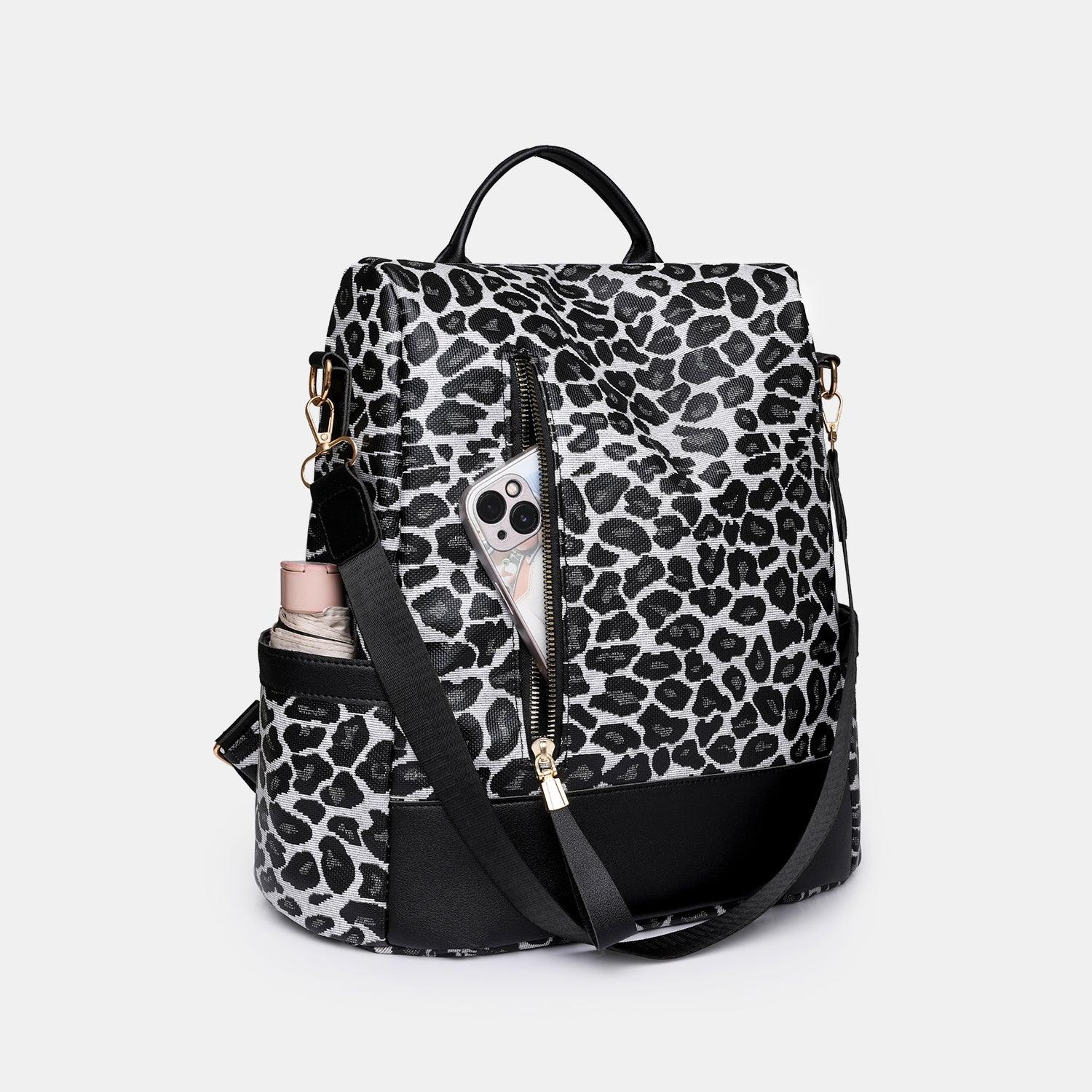 Leopard PU Leather Backpack Bag Carauana Store