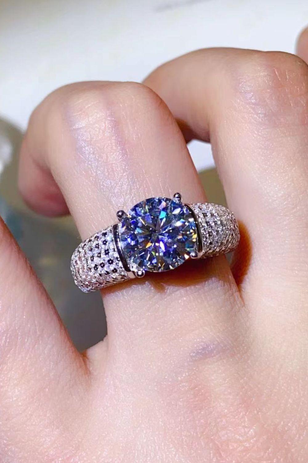 3 Carat Moissanite Side Stone Ring Carauana Store