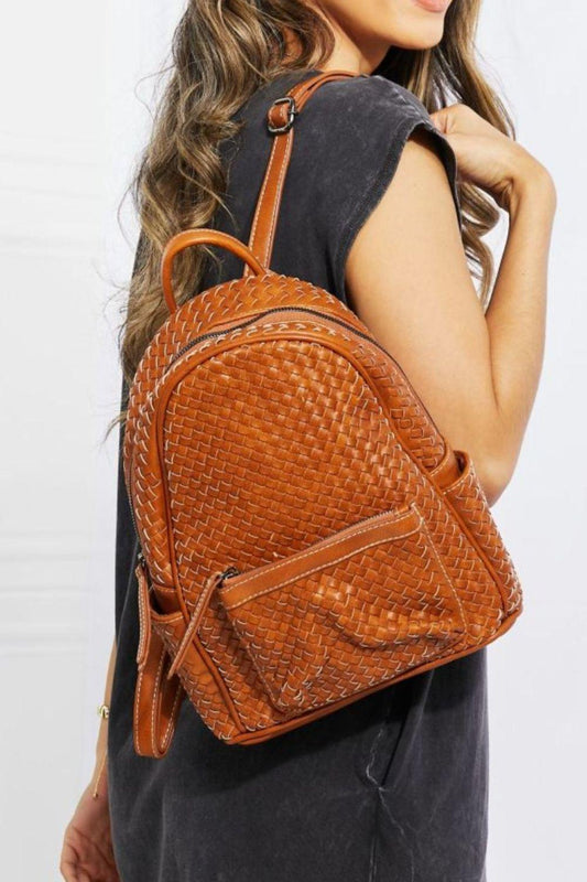 SHOMICO Certainly Chic Faux Leather Woven Backpack Carauana Store