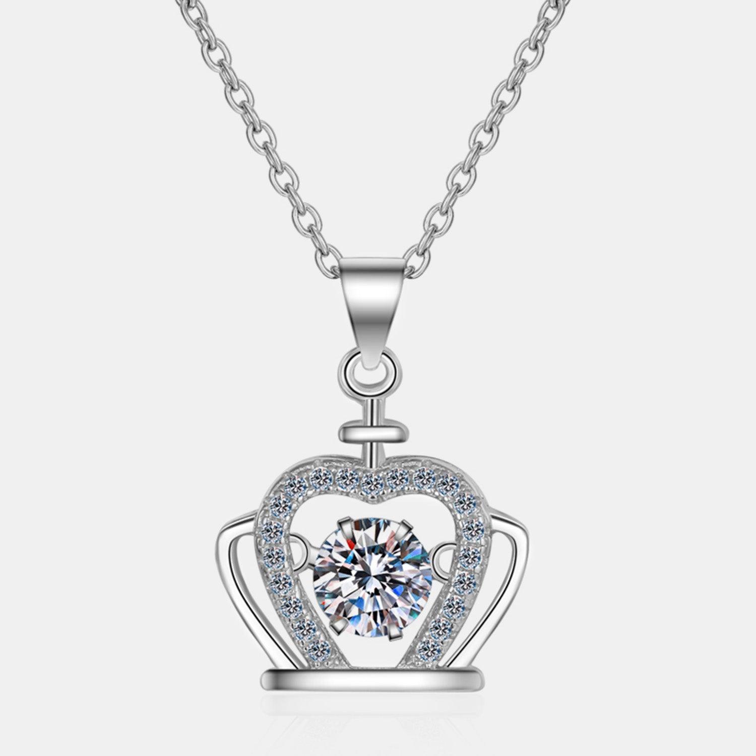 Moissanite Crown 925 Sterling Silver Necklace Carauana Store