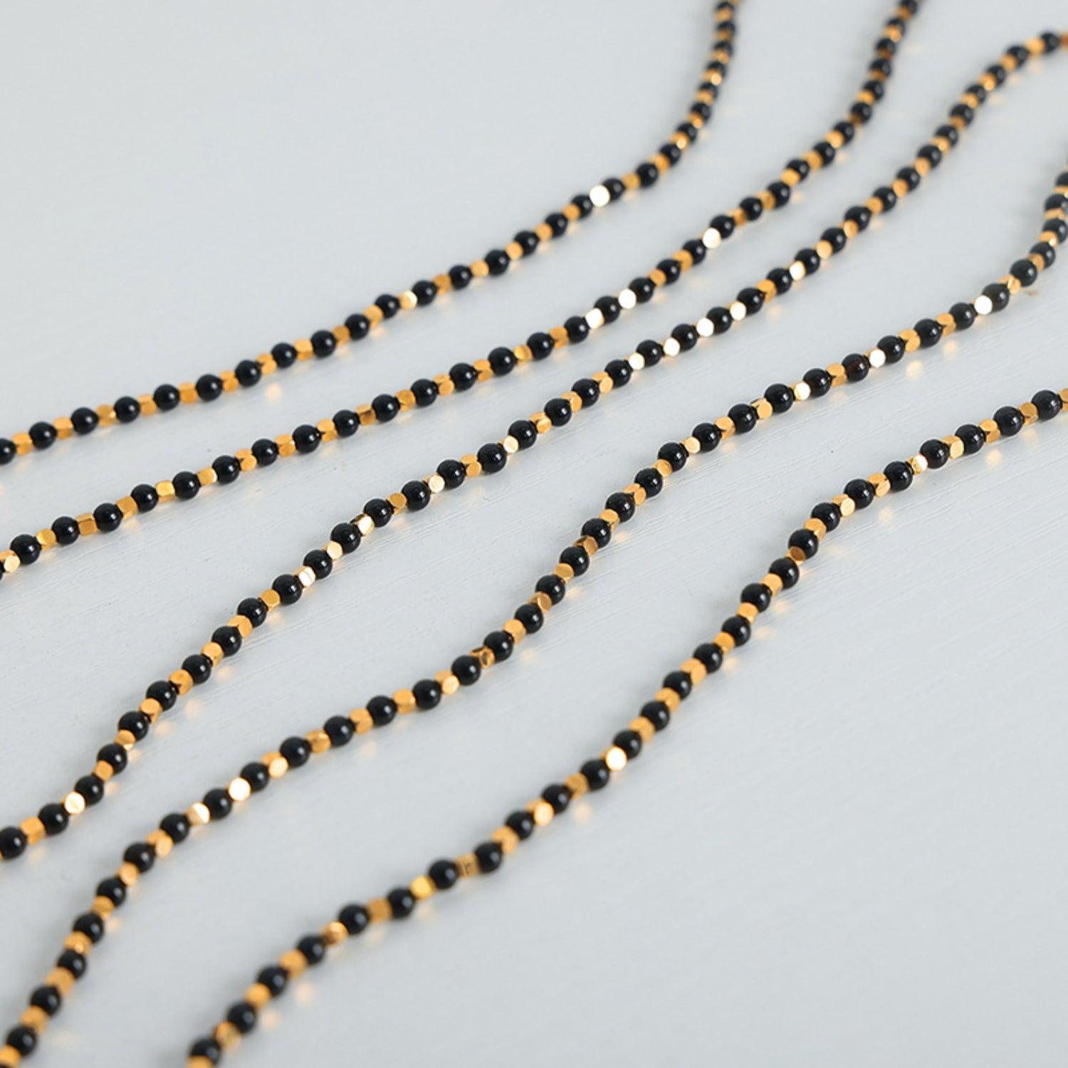 Agate Beaded Titanium Steel Necklace Carauana Store