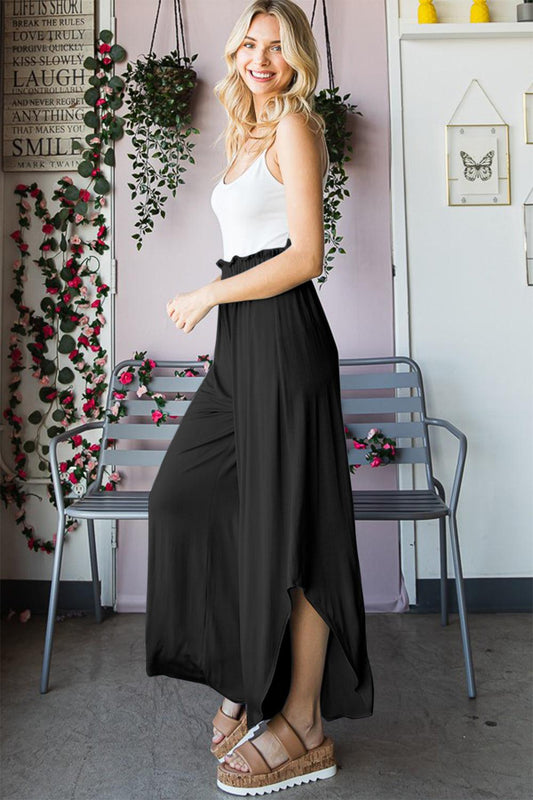 Heimish Full Size Frill Slit High Waist Wide Leg Pants Carauana Store