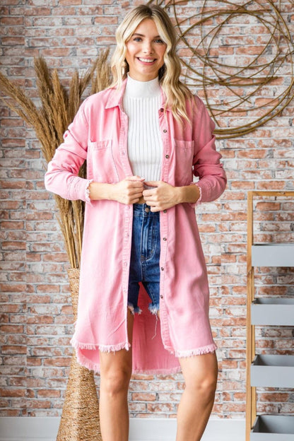 Veveret Button-Up Shirt Dress Carauana Store
