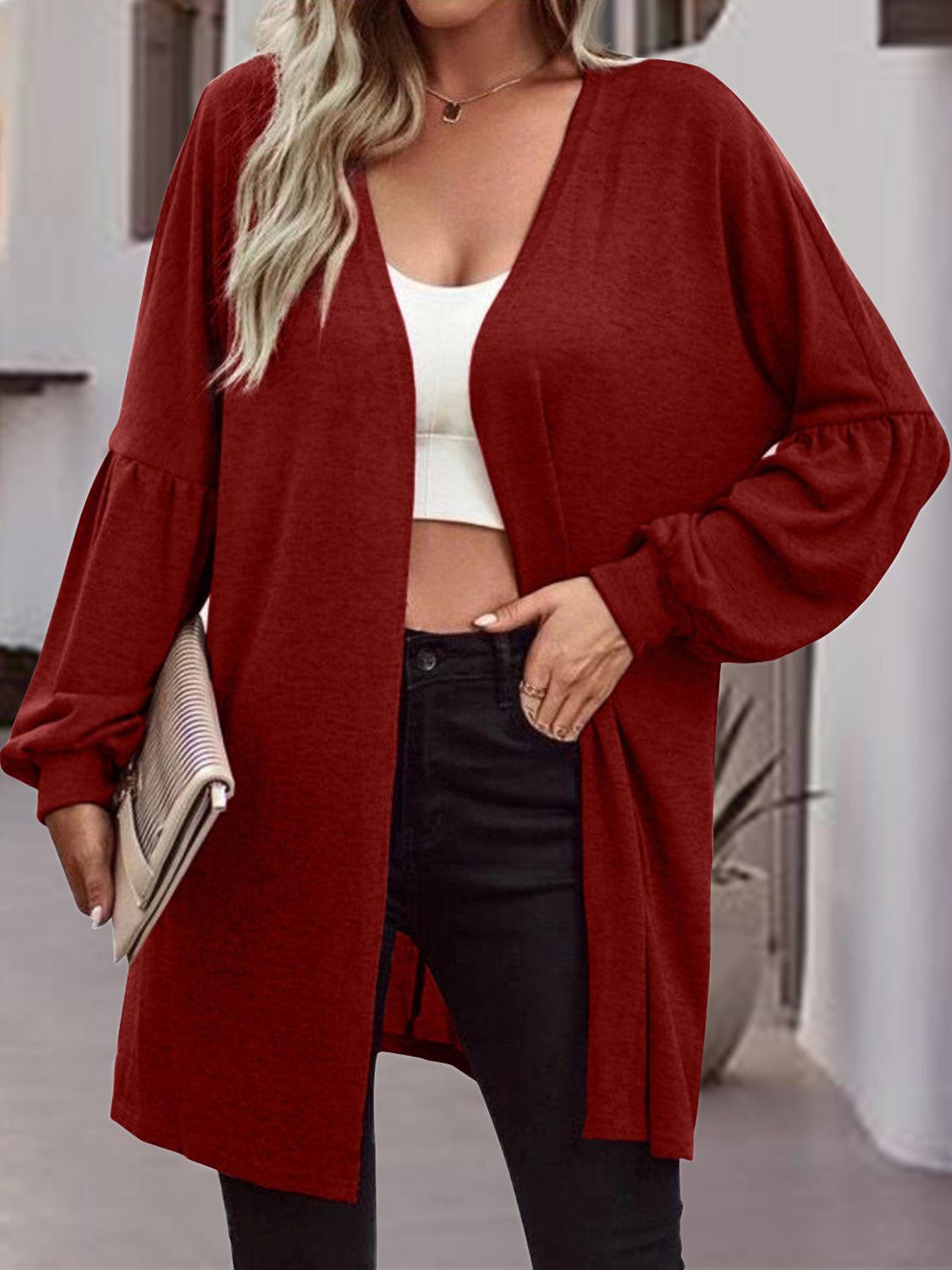 Open Front Long Sleeve Cardigan Carauana Store