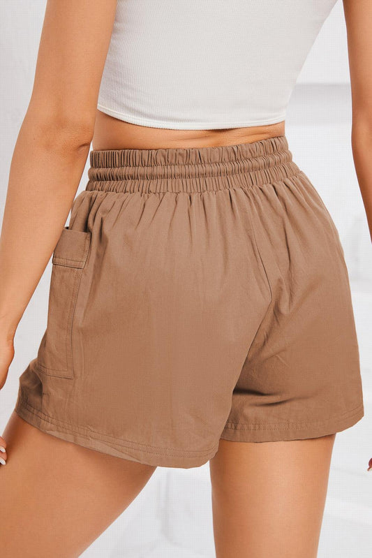Drawstring Smocked Waist Pocketed Shorts Carauana Store