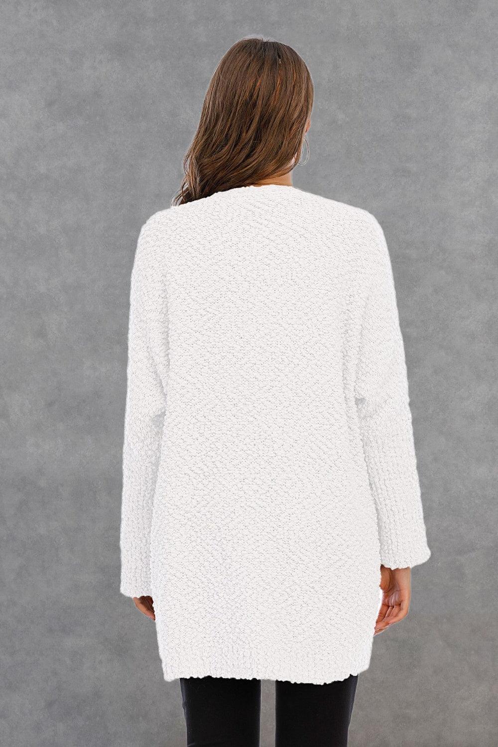 Angel Wings Pocketed Open Front Long Sleeve Cardigan Carauana Store
