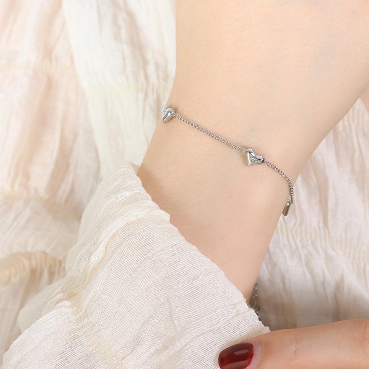 Titanium Steel Zircon Heart Bracelet Carauana Store