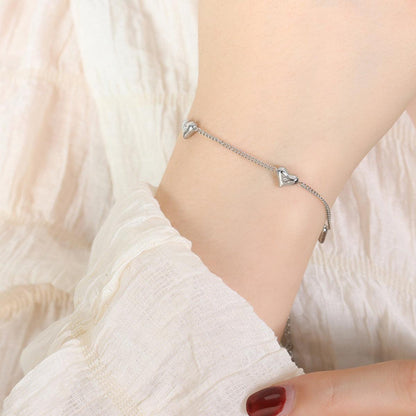 Titanium Steel Zircon Heart Bracelet Carauana Store