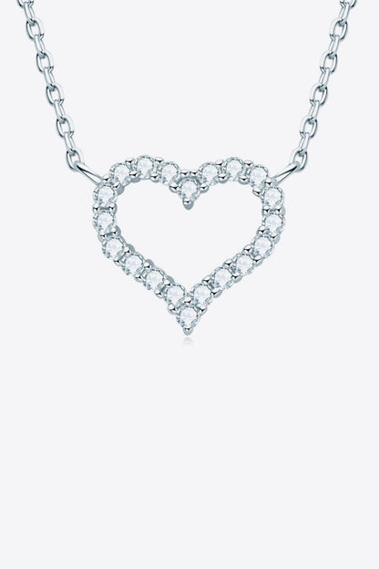 Adored Moissanite Platinum-Plated Heart Necklace Carauana Store