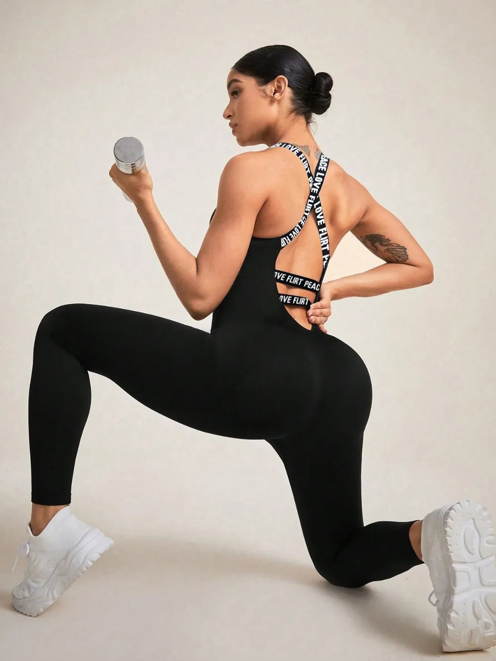 Crisscross Back Sleeveless Active Jumpsuit Carauana Store