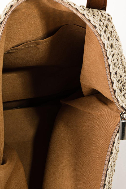 Fame Braided Faux Leather Strap Tote Bag Carauana Store