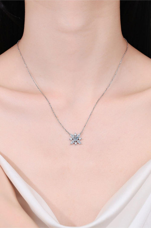 Moissanite Rhodium-Plated Necklace Carauana Store