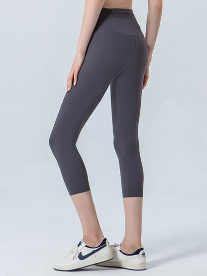 Wide Waistband Cropped Sports Leggings Carauana Store