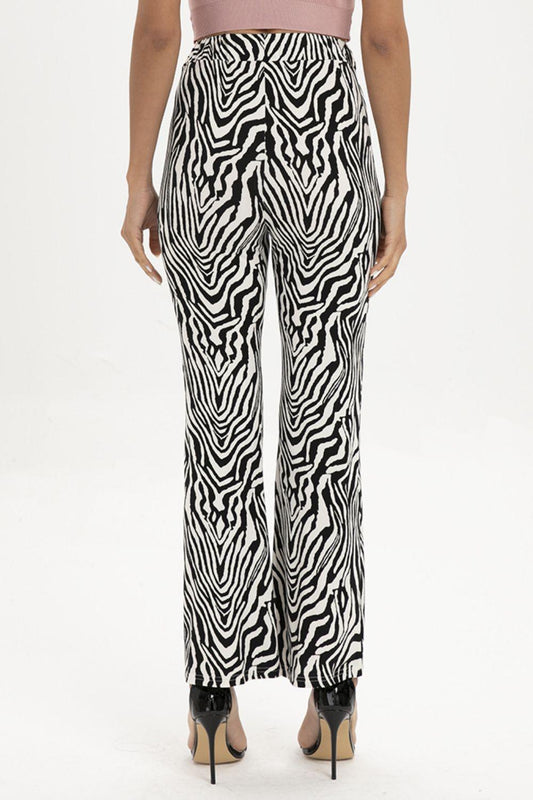 Zebra Print Straight Leg Pants Carauana Store