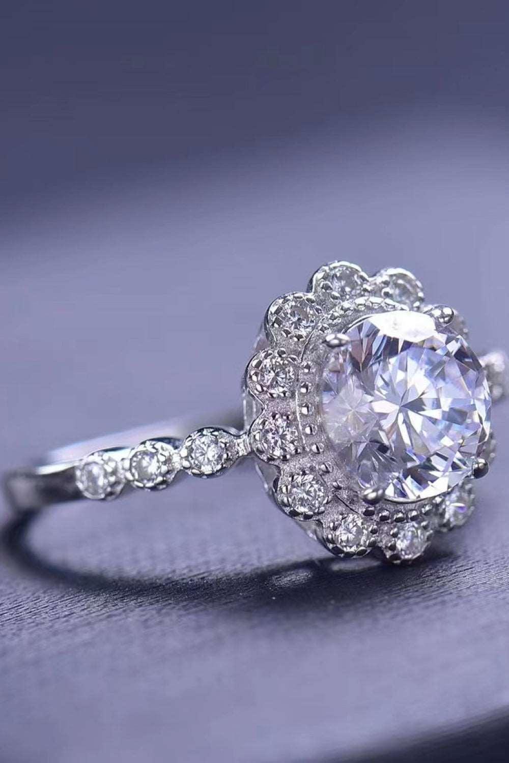 1.5 Carat Moissanite Floral-Shaped Cluster Ring Carauana Store