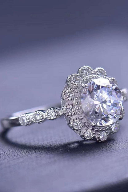 1.5 Carat Moissanite Floral-Shaped Cluster Ring Carauana Store