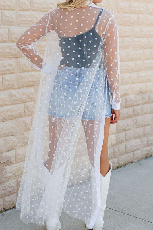 Polka Dot Long Sleeve Cover Up Carauana Store