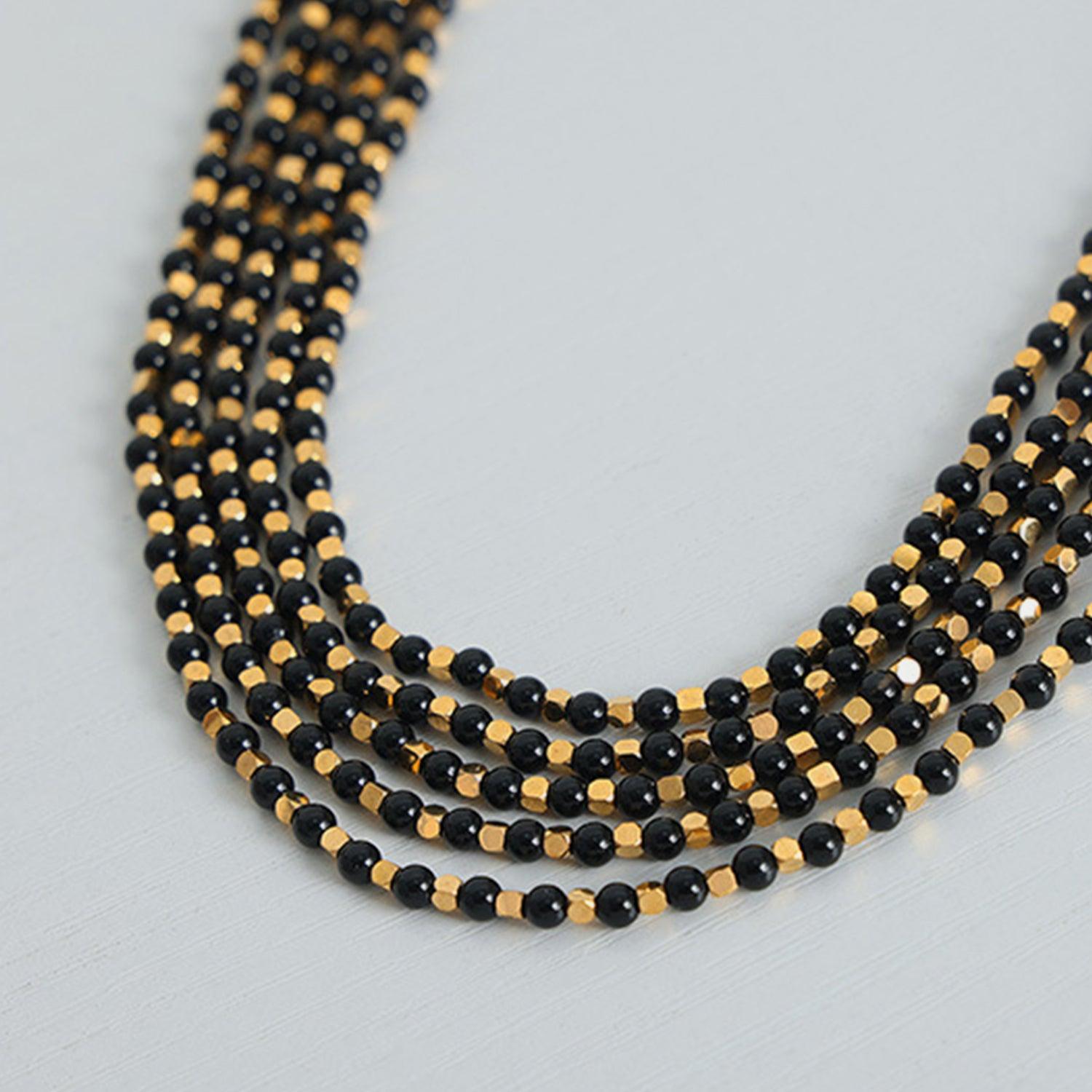 Agate Beaded Titanium Steel Necklace Carauana Store
