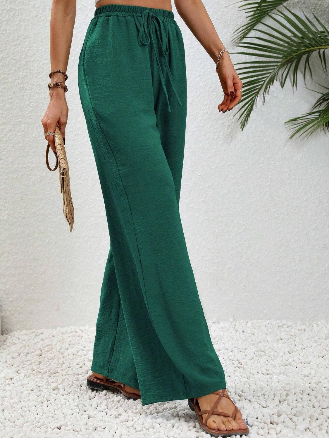 Wide Leg Drawstring Pants Carauana Store