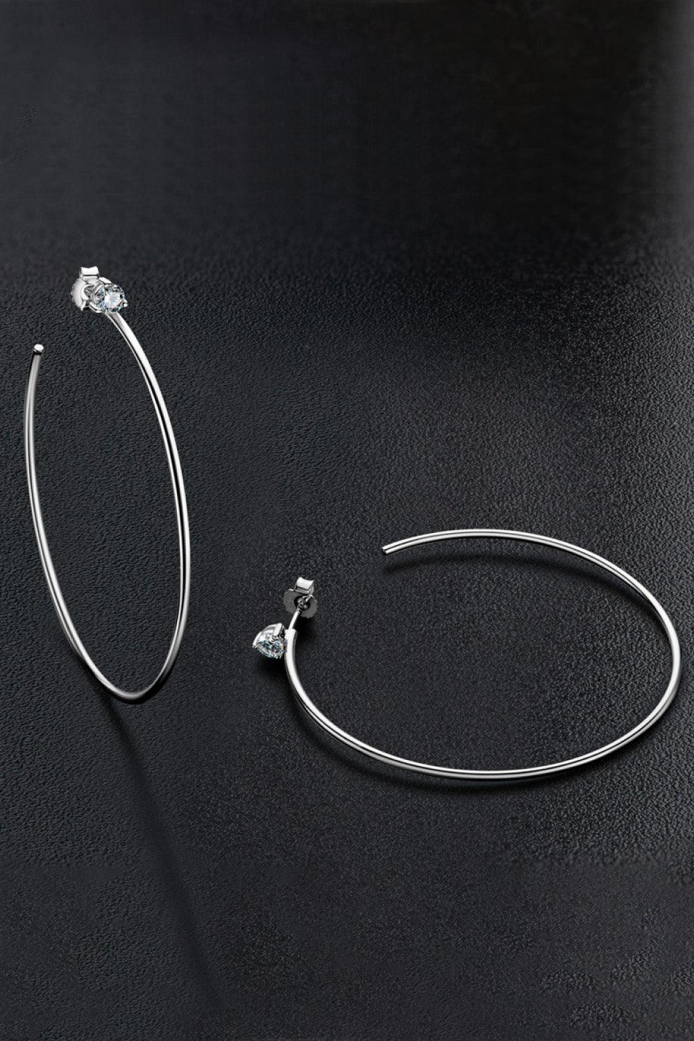 Adored 925 Sterling Silver Moissanite Hoop Earrings Carauana Store