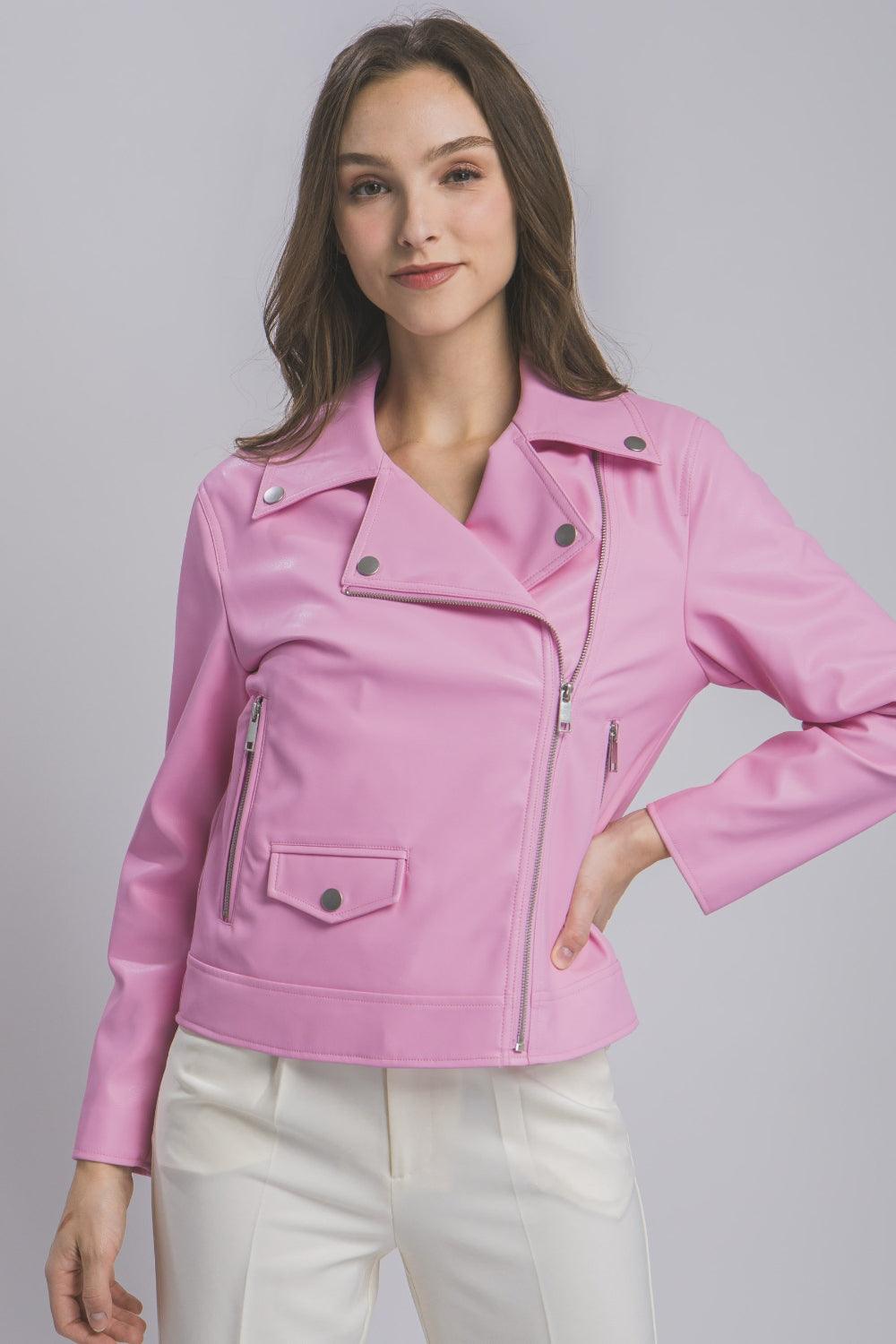 LOVE TREE Collared Neck Zip Up Jacket Carauana Store