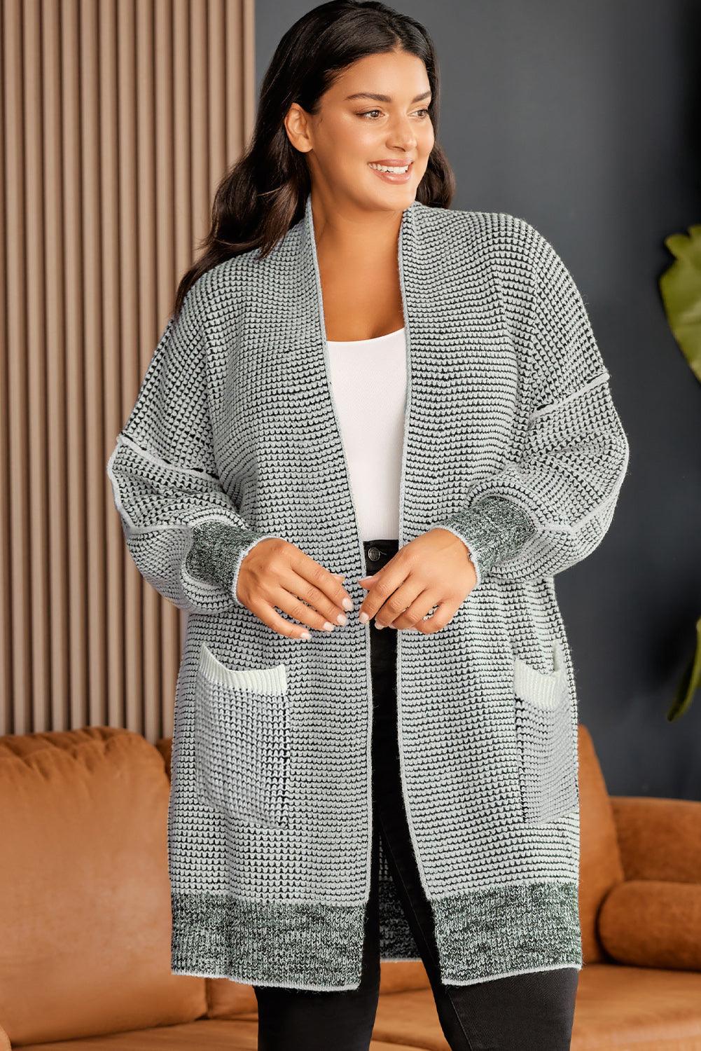 Plus Size Open Front Longline Cardigan Carauana Store