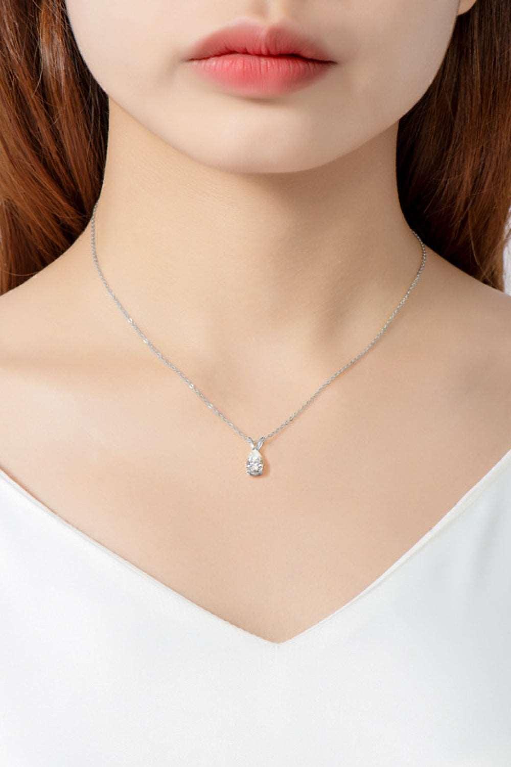 1.5 Carat Moissanite Pendant 925 Sterling Silver Necklace Carauana Store