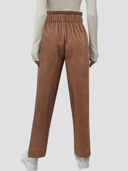 Decorative Button High Waist Pants Carauana Store
