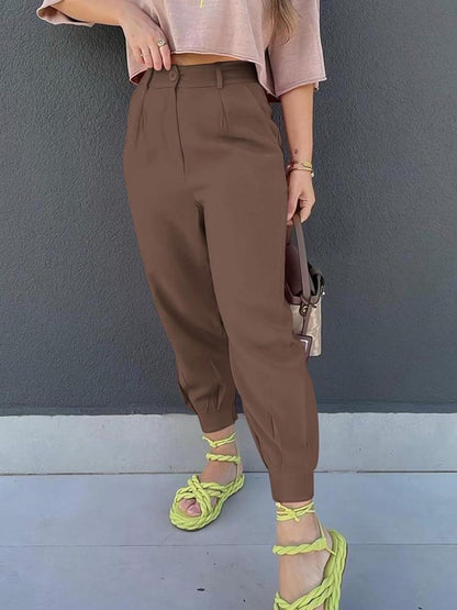 High Waist Cropped Pants Carauana Store