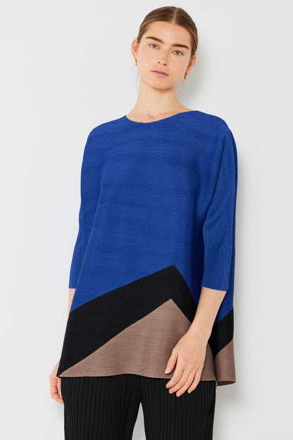 Marina West Swim Pleated Horizontal Rib Color Block Top Carauana Store