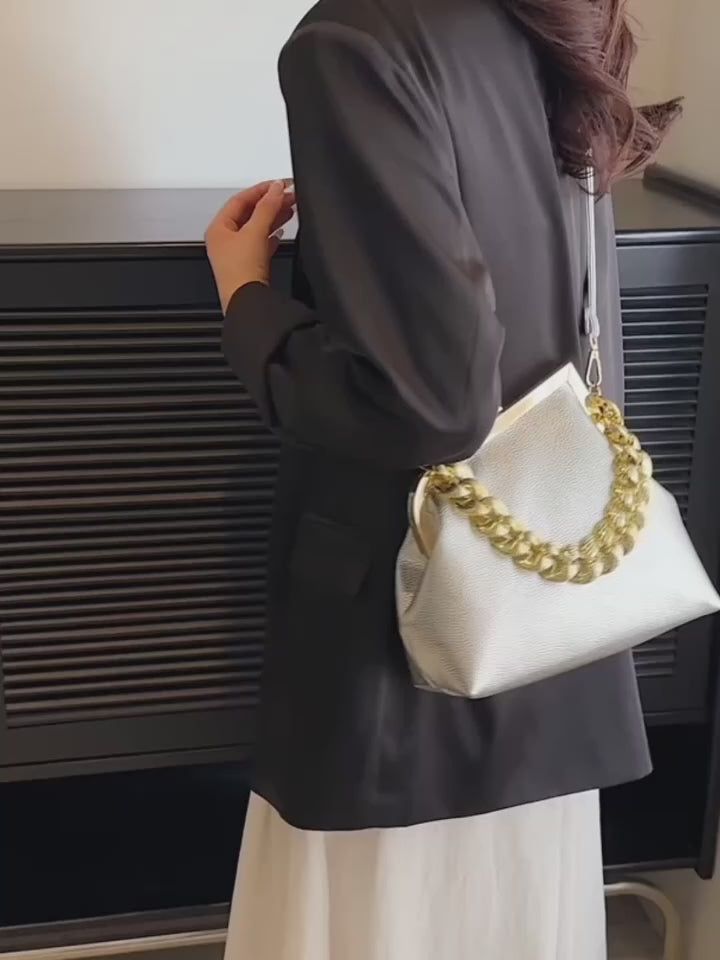 Carauana UNIU SILVER GOLD Knitted Crossbody Bag