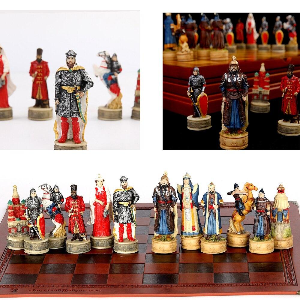 Chess Desktop Intelligence Game Movie Theme Toy Luxury Knight Hand-painted Carauana Store